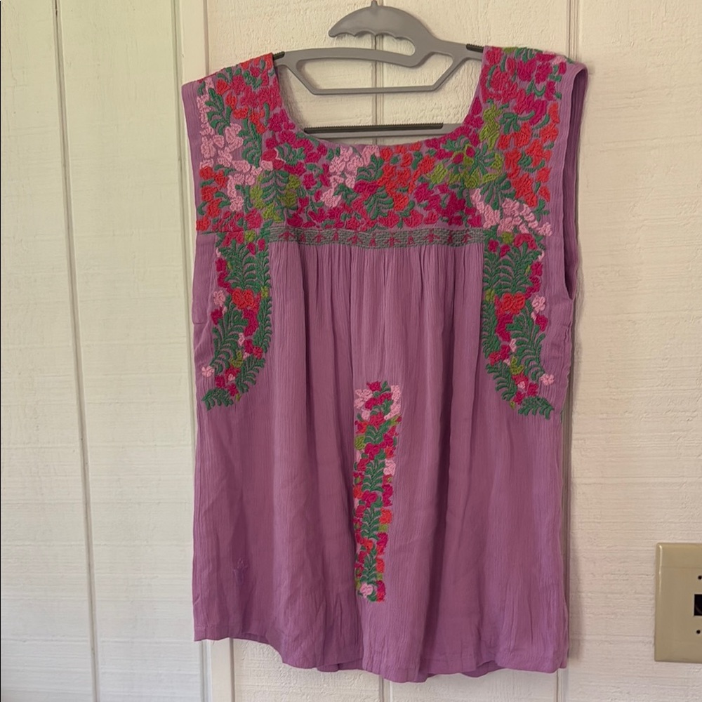 Pink J. Marie embroidered shirt